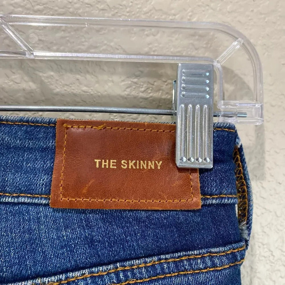 ZARA The Skinny Jeans Medium Wash Mid Rise Whiskering Size 25 - Picture 8 of 8